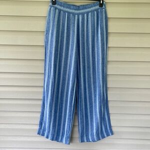 Old Navy Women's Linen Blend Striped Wide-Leg Pants Size M